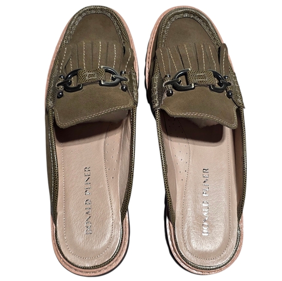 NWOT DONALD PLINER KILTIE FRINGE LOAFER MULE LEATHER SLIP ON SZ 10 - Picture 4 of 10